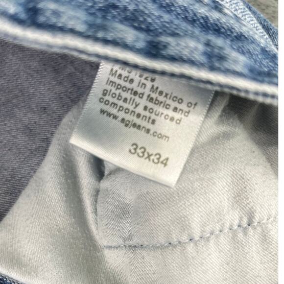 Men's AG Adriano Goldschmied Blue Denim Jeans 33x34 Medium Wash - Good Condition - Picture 4 of 12